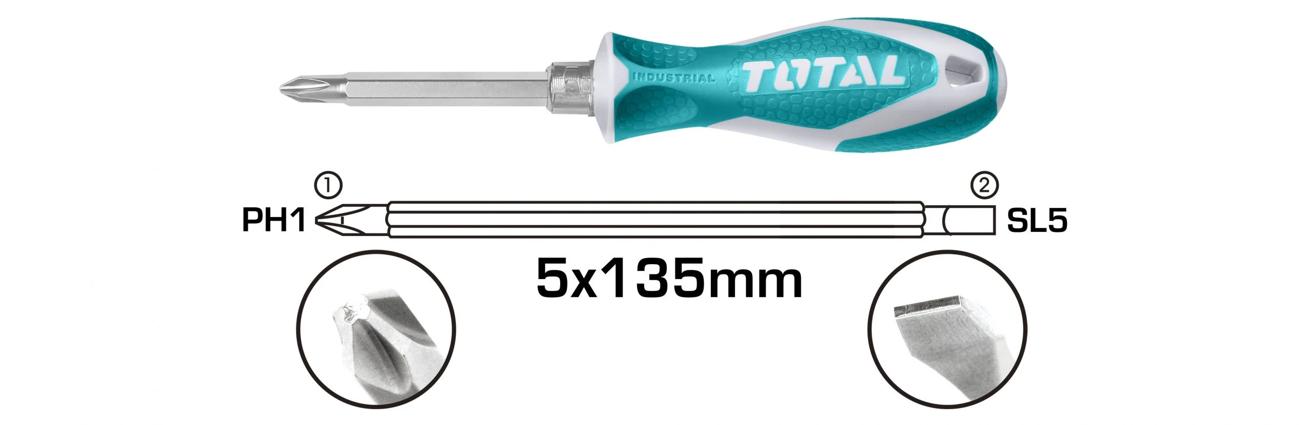 طراحی پیچ گوشتی 2 طرفه توتال مدل THT250226